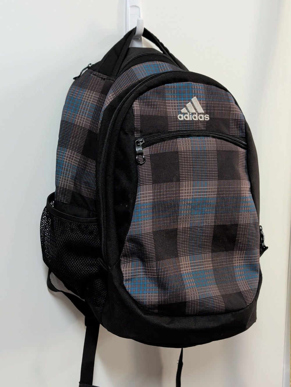 Adidas Black & Blue Plaid LoadSpring Backpack